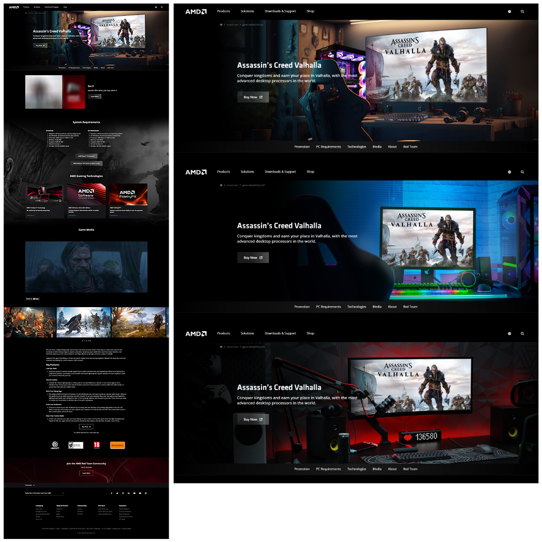 AMD featured game web page comp