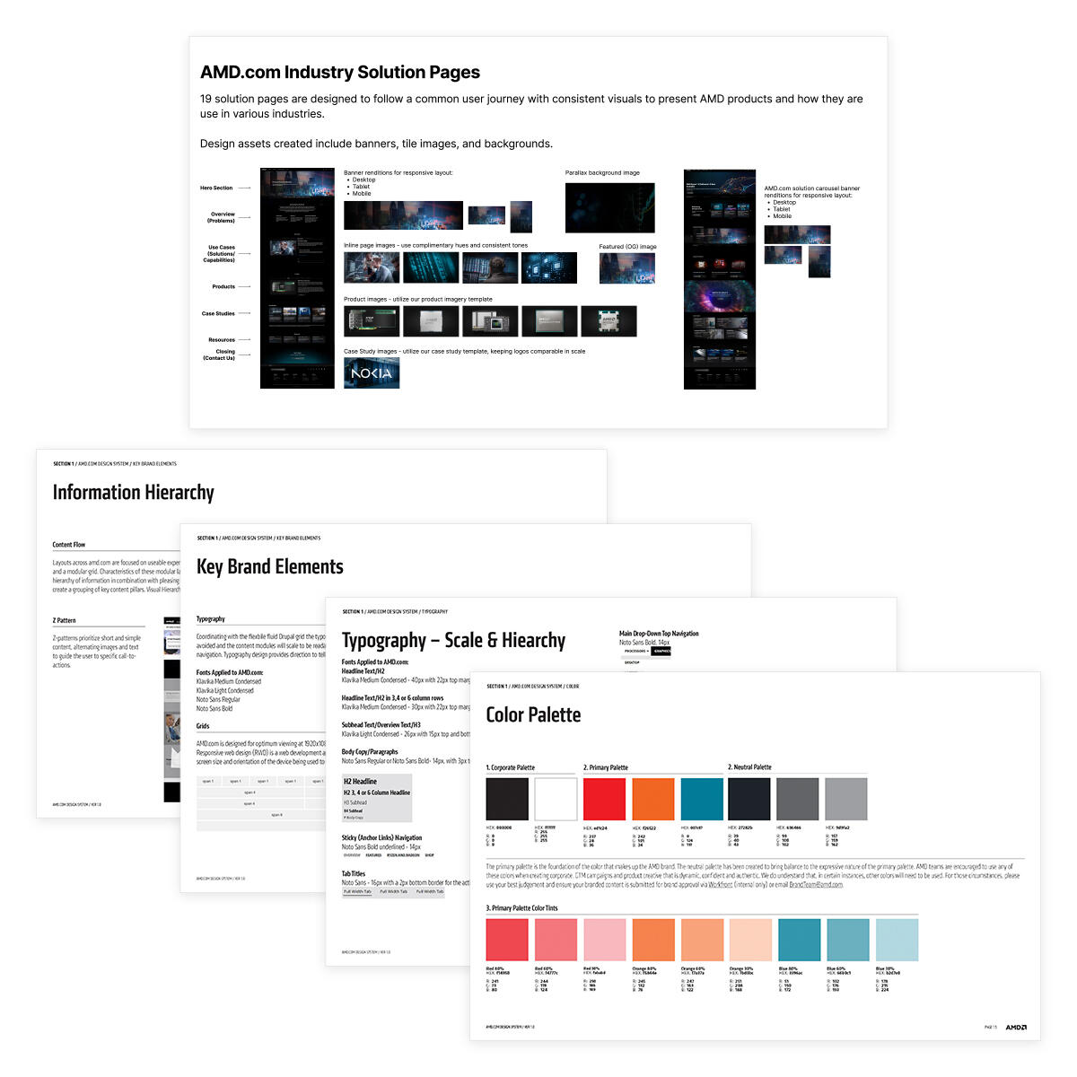 AMD Design System for Scalable, User-Centered Digital Experiences Scalable design system guidelines showcasing typography, color, and hierarchy for intuitive, user-centered interfaces.