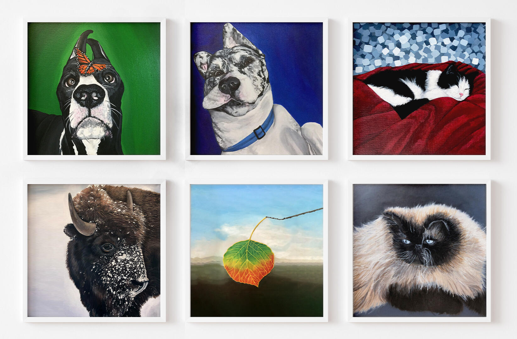 Pet portraits and paintings that explore nature Pet portraits and paintings that explore nature using traditional media of acrylic, watercolor, ink and colored pencil.